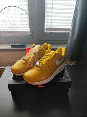 Nike Supreme Air max 1' 87 SP Speed Yellow/White. Größe 39