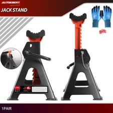 6T 2PCS Car Adjustable Truck Jack Stands Ratchet Lift Hoist Heavy Duty Steel US.