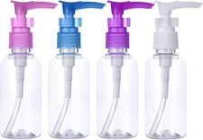 Transparent Travel Bottles Pump Bottle Lotion Dispenser Bottle, 4 Pieces 100 ml 