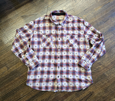Ruff Hewn Womens Top Size XXL Plaid Flannel Ruffle Button Up L/S Country Core