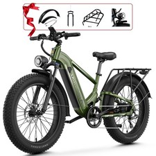 1800W 48V 17.5Ah Electric Bike 26" Fat Tire Folding Mountain Cycling eBike