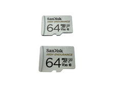 Lot of 2 SanDisk 64GB High Endurance MicroSD Card MicroSDXC Lightly Used