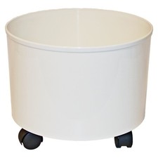 Kunststoff Blumenkübel Corona weiss Ø 37cm H 24,5cm mit wb_Rollen