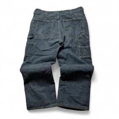 Faded Glory Carpenter Jeans Baggy Fit Wide Leg Herren Blau Y2K Denim Passt W34 L28