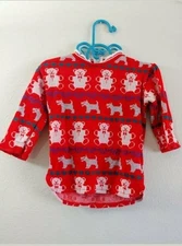 Vintage Girls Sweater Dogs Bears Red white12 months top Christmas Bull Frog