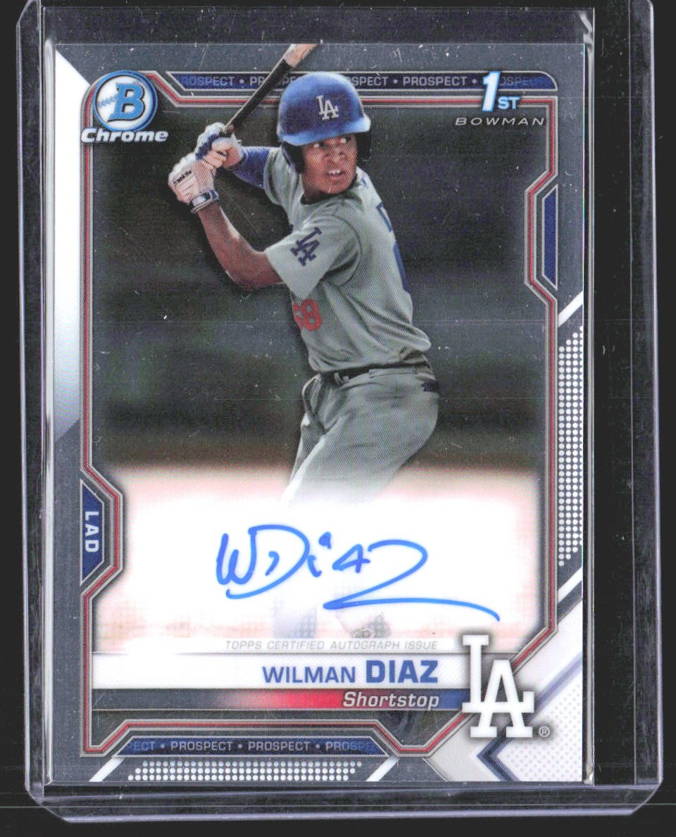Wilman Diaz 2021 Bowman Chrome Prospect Autographs AU