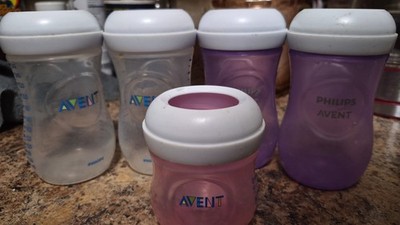 Philips AVENT Wide Neck Baby Bottle Set BPA-Free Clear Pink Purple 260ml 125ml