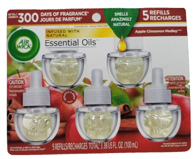 Air Wick Plug In Refills Apple Cinnamon Medley Limited Edition Scented Oil 5Pack
