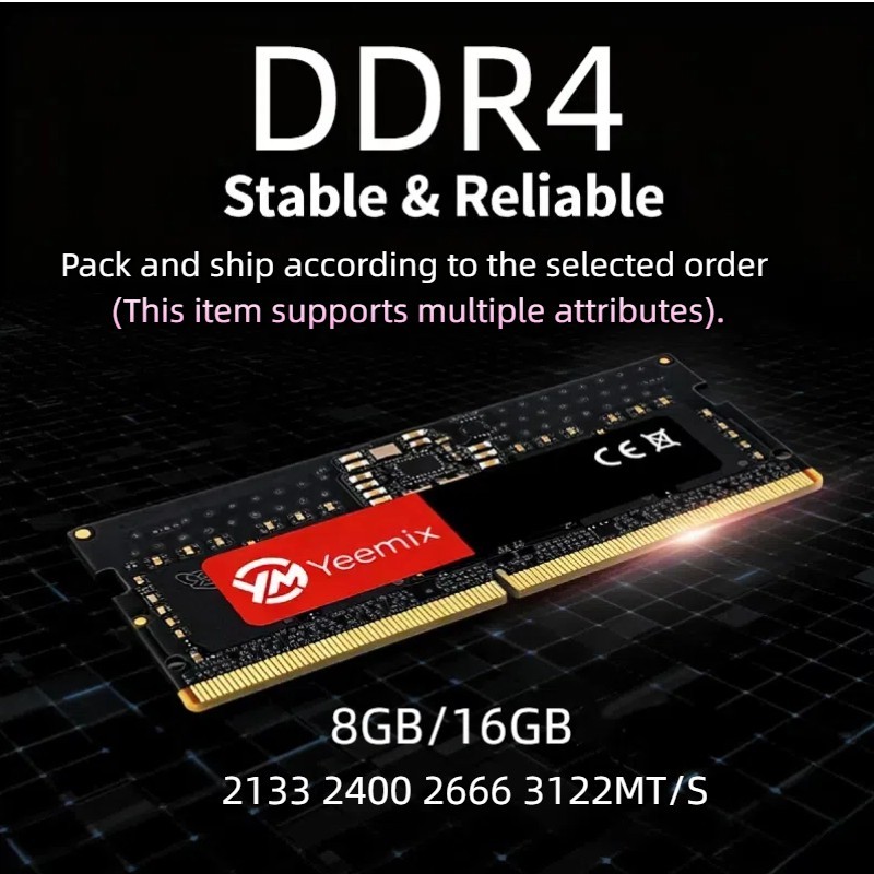 Yeemix 4GB 8GB DDR4 RAM 2133-3200MT/S DIMM Desktop Memory Latpop