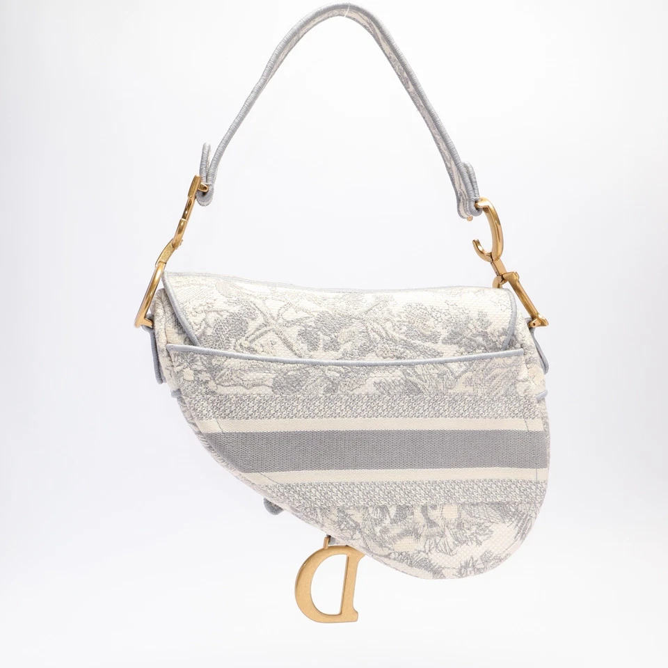 Bolso de mano Christian Dior Saddle logotipo bordado lona oblicua mediano Foto 3 de 4