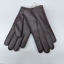 Vintage JCPenney Brown Vinyl Gloves Acrylic Lined Womens Winter Sz S 8-8.5 Korea