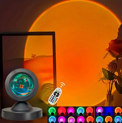 1pc 16 Color Sunset Projection Lamp USB Remote Dynamic LED Light - Dynamic Color