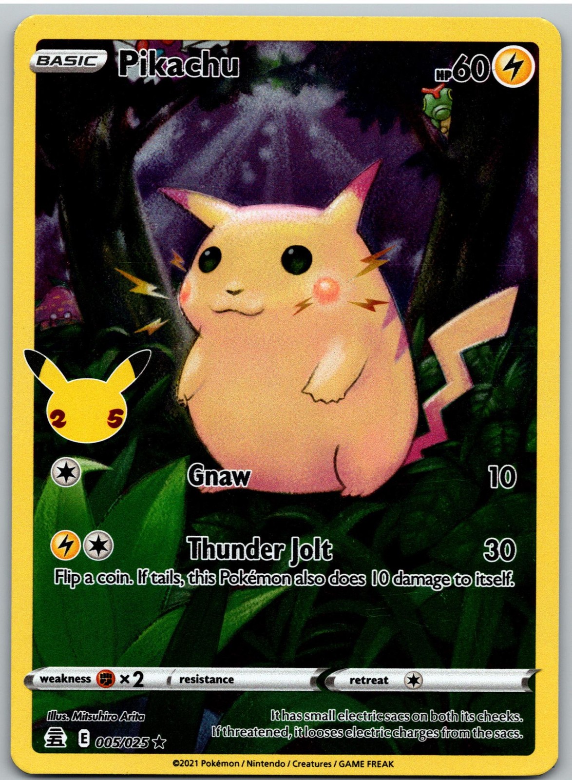 Pikachu 005/025 Holo Rare Celebrations Pokemon NM