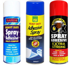 CARPET ADHESIVE SPRAY FOR CARPET UPHOLSTERY TILE STRONG GLUE 500ML HEAVY DUTY