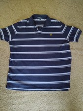 Men's Polo Ralph Lauren Short Sleeve Shirt Size XL 100 Cotton Blue Striped