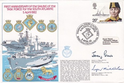 1st Anniv Sailing of the Task Force for the South Atlantic Signed J Black, L E M