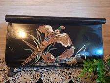 Vntg. Wrought Iron Pheasent Magazine/ Book Rack Magazine Holder, Cabin decor,...