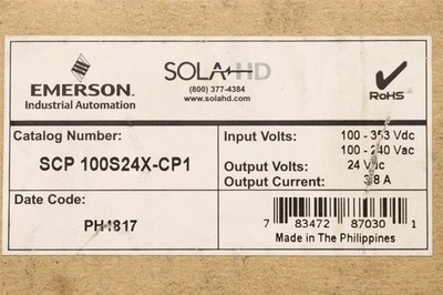 SOLAHD POWER SUPPLY 24VDC 3.8A SCP 100S24X-CP1