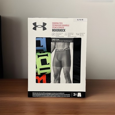 Under Armour Essential Tech Boxerjock Men s XL 3 Pack 6  Black Neon
