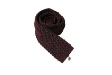 ALPI Striccy Tie Men's One Size Square End Knitted Style Burgundy Tied Casual