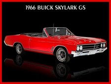 1966 Buick Skylark Gs Red Convertible New Metal Sign 9x12 Ships Free