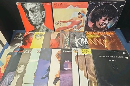 20 VINYL RECORD LOT ROLLING STONES + KNACK + JIMI HENDRIX + ENERSON LAKE PALMER