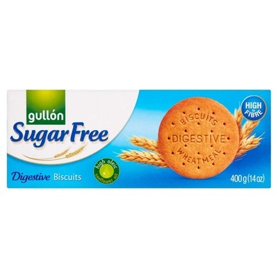 Gullon Sugar Free Digestive Cookie 400g 14.1 Ounce (Pack of 4), Light Brown