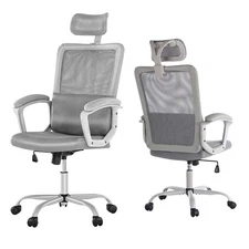 JHK Ergonomic High Back Mesh Lumbar Computer Rolling Task Office Chairs - Gray