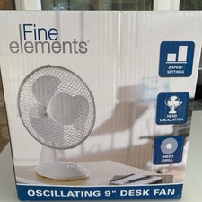 Fine Elements COL1250 9 inch Desk Fan with 2 Speed Control - White