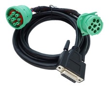 DB15 to Green Type 2 J1939 Male and Female Splitter Y Cable for Truck FREE SHIP