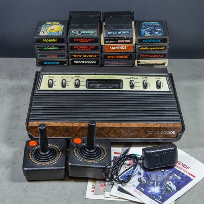 Tele-Games Video Arcade Atari 2600 + 18 Games & 2 Controllers | Tested & Working