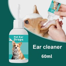 Pet Ear Wash for Dogs Cats Ear Cleaner Mite Removal Drops Gentle Care 80ml