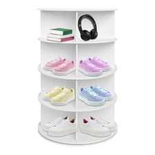 4 Tier Rotating Shoe Rack 360 Degree Rotating Shoe Tower Rack Book Organizer 