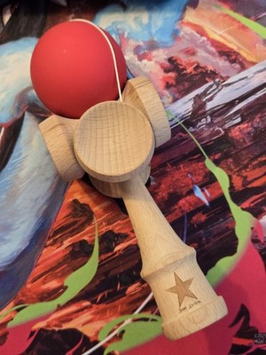 Super Kendama - Double Sarado (4 Cup) - New Wooden Skill Toy