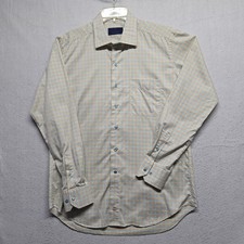 david donahue plaid button up dress shirt size l