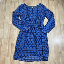 J.Crew Factory Blue Floral Medallion Print Tulip Hem Dress Size 00