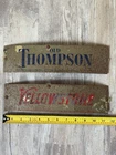 Vintage Old Thompson & Yellowstone Metal Tin Plaque Sign Whiskey Bar Decor READ
