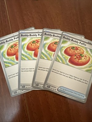 4x Pokemon TCG Buddy-Buddy Poffin 144/162 Temporal Forces Playset NM x4