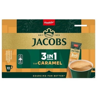 Jacobs 3in1 instant coffee CARAMEL Flavor - 10 SINGLE Portions -Made in Germany-