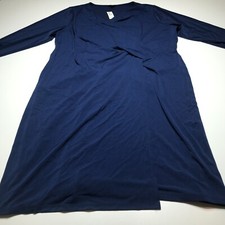 Talbots Dress Womens Size 2X NWT Blue Crossover Bodice Daydress Long Sleeve