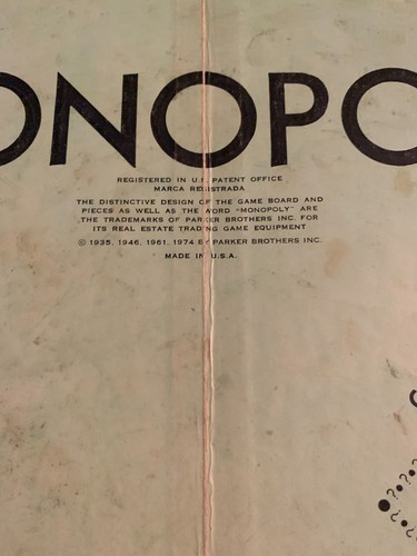 Juego de mesa Monopoly 1974 Parker Brothers LEE DESCRIPCIÓN - Imagen 9 de 10