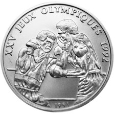 CONGO 100 Francs 1991 Nickel Plated Steel BU  Summer Olympics - Boxing 