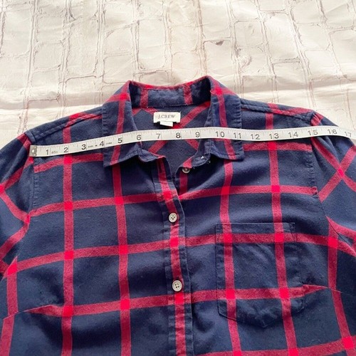J. Crew Checkered in Dark Blue and Crimson Long Sleeve Button Up Plaid Shirt S - Picture 4 of 9