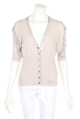 KAREN MILLEN Cardigan Volants Silk S light beige