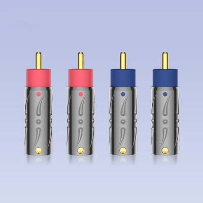 4pcs Viborg VR105G Pure Copper Gold Plated RCA Plug Hi-Fi Audio Cable Connector