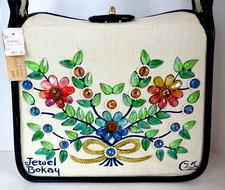 NEW / NOS - Enid Collins Of Texas Vintage Purse Bag - Jewel Bokay - Navy Leather