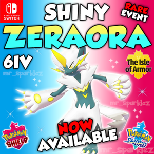 New Shiny Zeraora 6iv Rare Home Event Just Released Pokemon Sword Shield Ebay