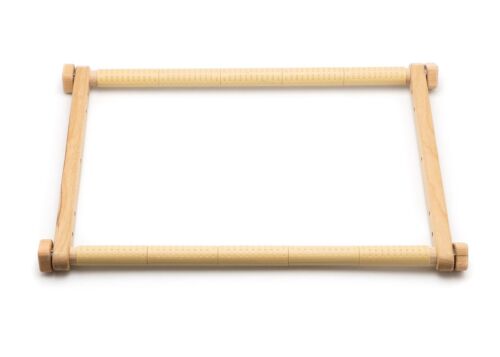 Nadelspitze Stickerei Wandteppich Rollenrahmen aus Bio-Buche, Holzkreuz - Bild 5 von 5