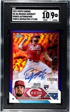 2023 Topps Chrome GRAHAM ASHCRAFT Rookie Auto Purple Refractor #177/250 - SGC 9