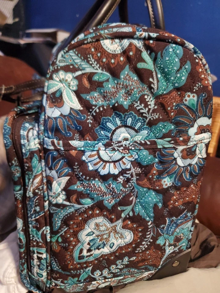 Vera Bradley Java Blue Paisley Rolling Travel Luggage Suitcase 18" x 14" x 9.5" - Image 4 of 4